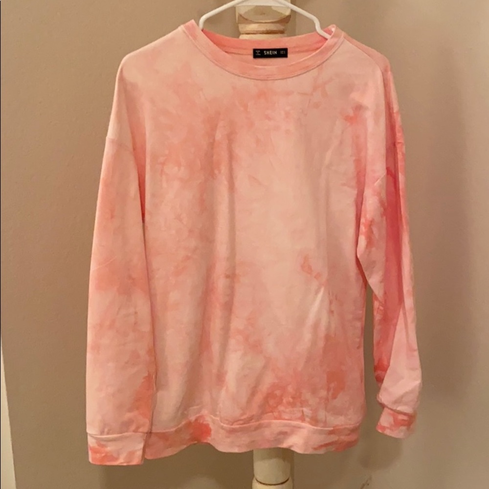 Shein pink tie dye sweatshirt